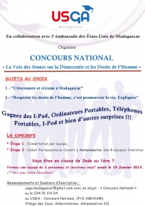 Article : Concours National – Démocratie et Droits de l’Homme – pour les Lycéens Malagasy